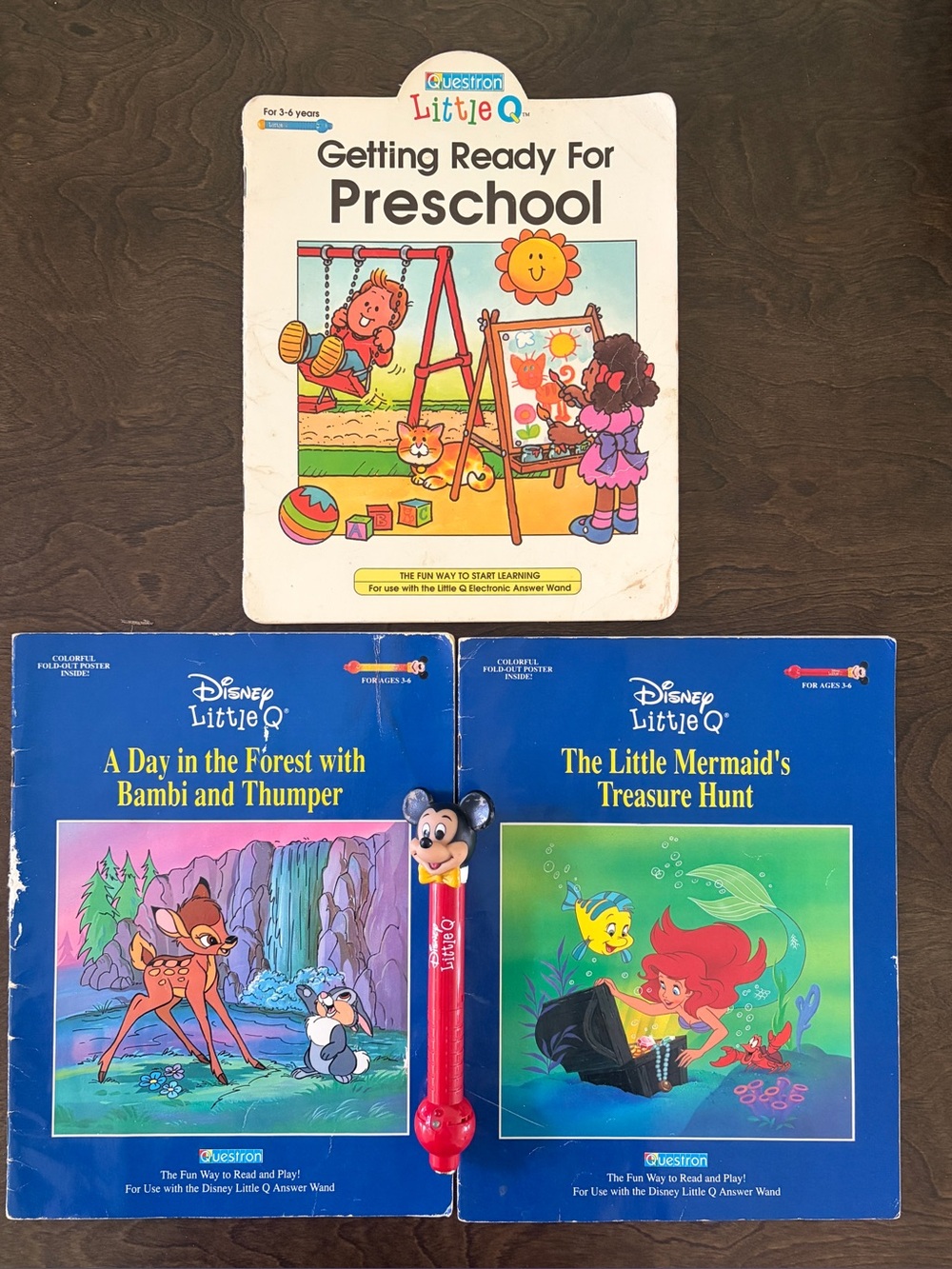 Vintage Disney, Questron Little Q interactive children's books, posters, pen
